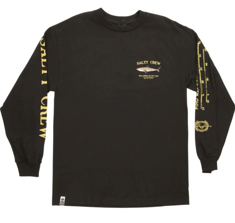 Salty Crew Bruce Standard LS Tee Black Camiseta Manga Larga