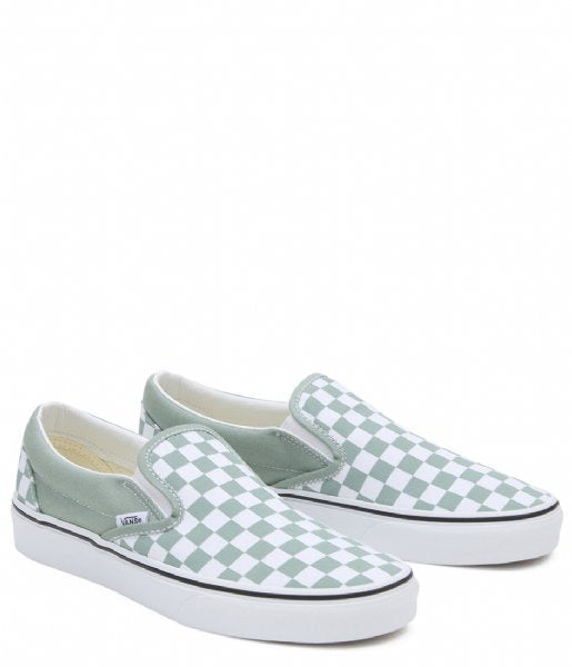 Vans Classic Slip On Checkerboard Iceberg Green Elegancia Casual