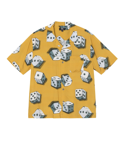 Stussy Camisa Dice Pattern Shirt Mustard