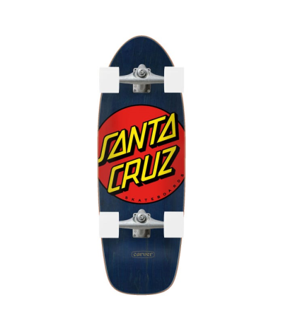 Surf Skate Carver Santa Cruz Classic Dot 10.54" x 31.45" con ruedas OJ de 60 mm y ejes Carver CX