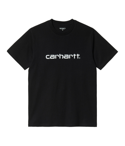 Camiseta de manga corta Carhartt Script Negra con el logo en blanco