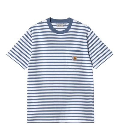Camiseta Carhartt WIP Seidler Pocket a Rayas azules
