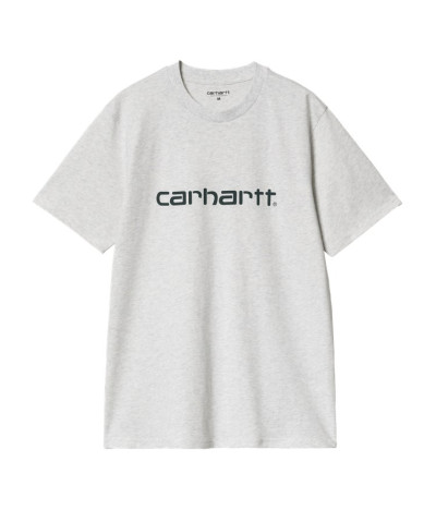 CARHARTT WIP SCRIPT T-SHIRT ASH HEATHER / PRUSSIAN BLUE - CAMISETA