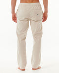 Rip Curl Classic Surf Cord Beach Pant en color crudo, vista trasera con bolsillo trasero y etiqueta Rip Curl