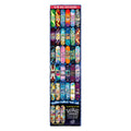 Reverso de la bolsa blind bag Santa Cruz x Pokémon TCG con la lista de las 30 tablas de colección, las 3 Gold Chase y el lema Gotta catch 'em all sobre fondo azul