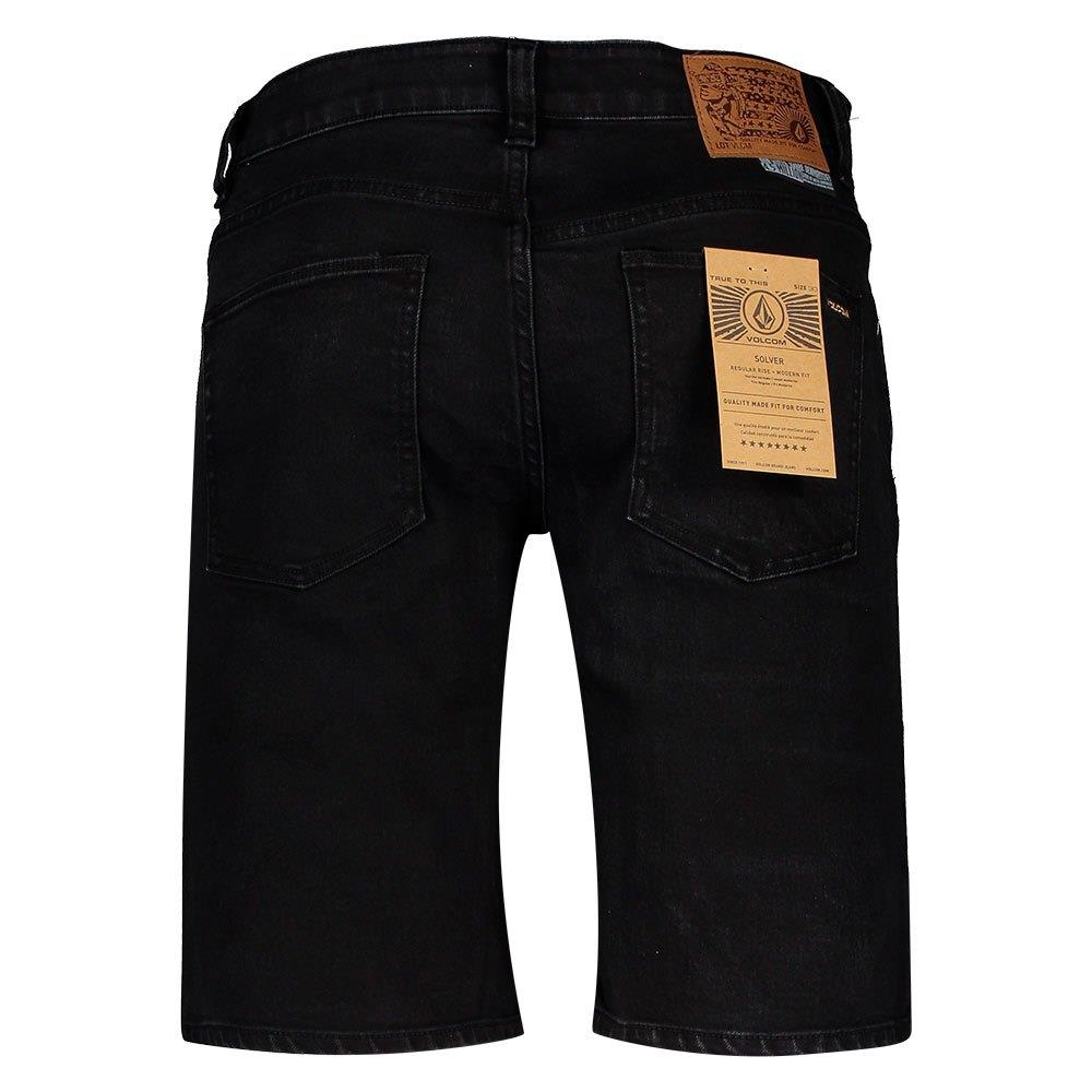 Pantalones vaqueros cortos Volcom Solver Denim Short Black Out posterior