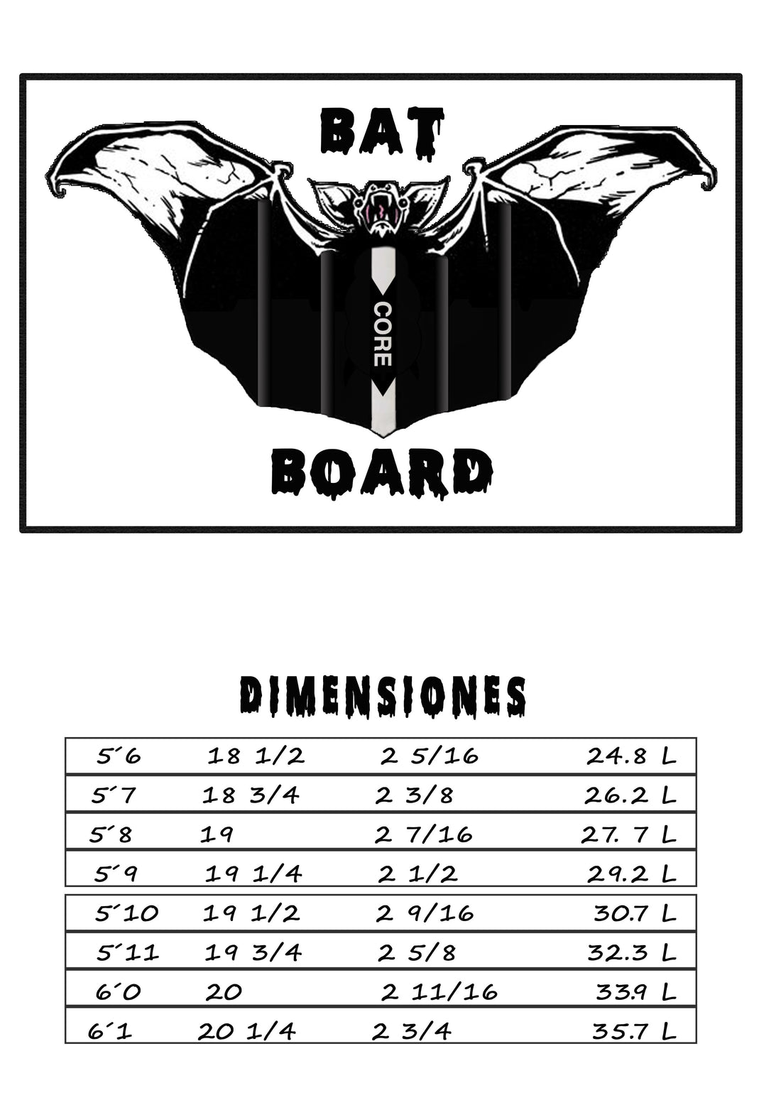 Tabla de Surf Core Bat Board