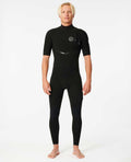 Traje de neopreno Rip Curl E-Bomb 2mm Zip Free negro – vista frontal completa mostrando cierre Zip Free y corte anatómico