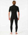 Traje de neopreno Rip Curl E-Bomb 2mm Zip Free negro – vista trasera completa con logo Rip Curl en la pierna