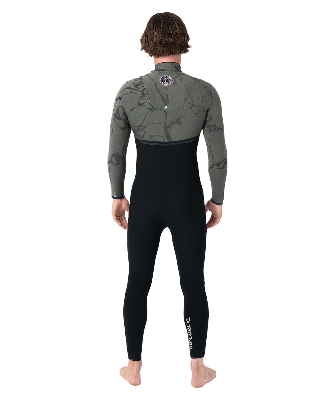 Traje Rip Curl E-Bomb Zip Free 4/3 2026 Deep Cactus - vista trasera en modelo