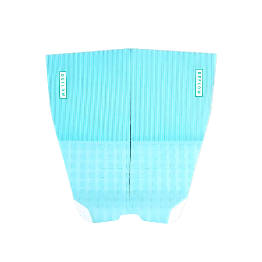 Grip de surf de dos piezas Deflow 2 Piece Traction II en color mint verde menta, vista frontal con textura de cubos de espuma sobre fondo blanco.