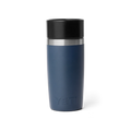 YETI Rambler 12 oz Travel Bottle color Navy azul marino vista trasera con logo grabado.