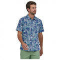 Hombre con Camisa de manga corta Patagonia Back Step Rincon Hunt Anacapa Blue