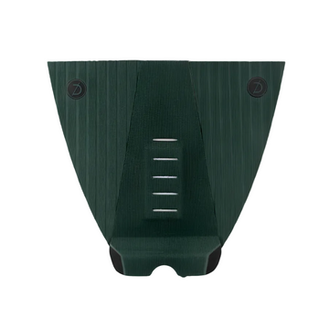 Grip de surf de tres piezas Deflow 3 Piece Traction en color verde British Racing Green, vista frontal con arco central de 5 mm y patrón de líneas en laterales sobre fondo blanco.
