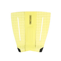 Grip de surf de tres piezas Deflow 3 Piece Pop Traction en color acid lemon amarillo-verde eléctrico, vista frontal con arco central y cubos texturizados sobre fondo blanco.