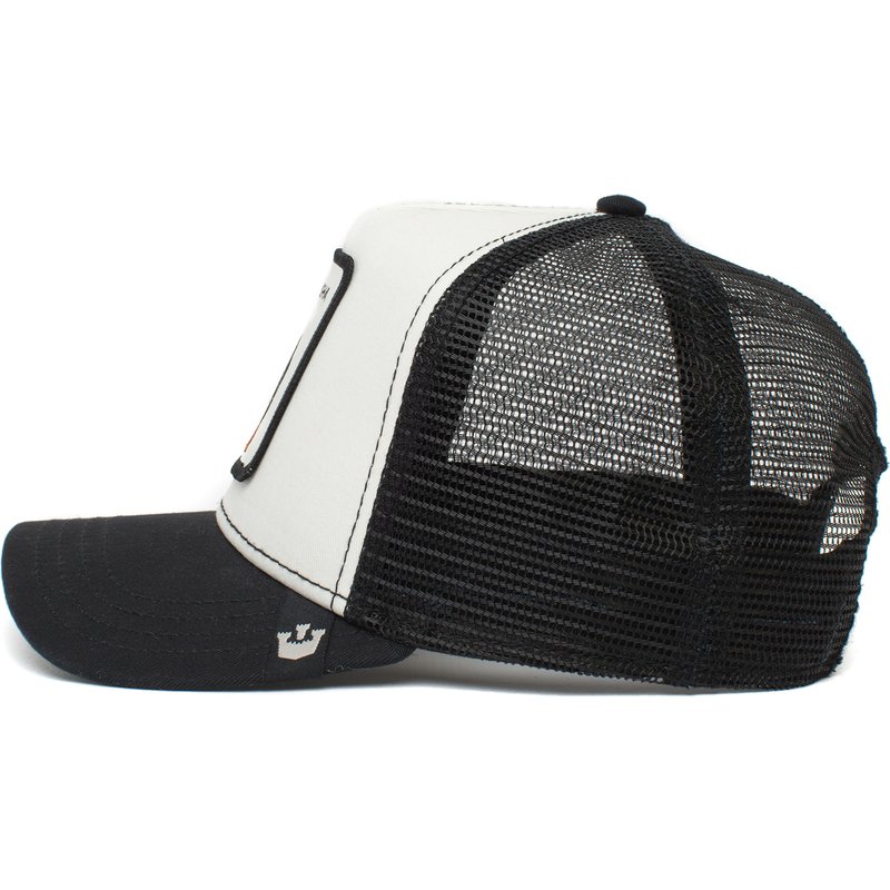 Gorra Trucker Goorin Bros Alpha Dog Blanca con rejilla de malla negra