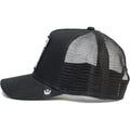 Gorra Trucker Goorin Bros The White Tiger negra con trasera de malla negra