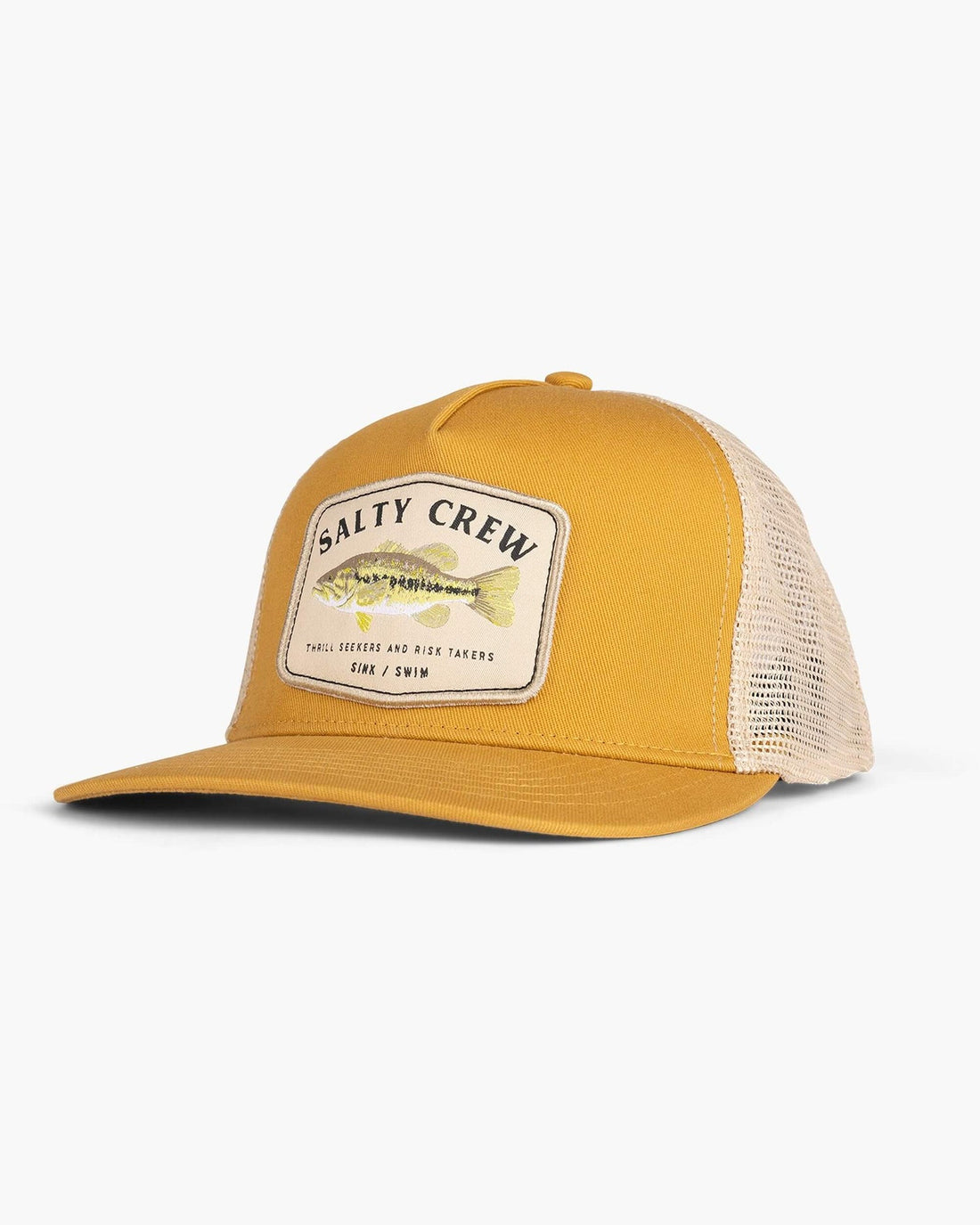 Gorra camionero Salty Crew Bigmouth en color mostaza para hombre, estilo retro