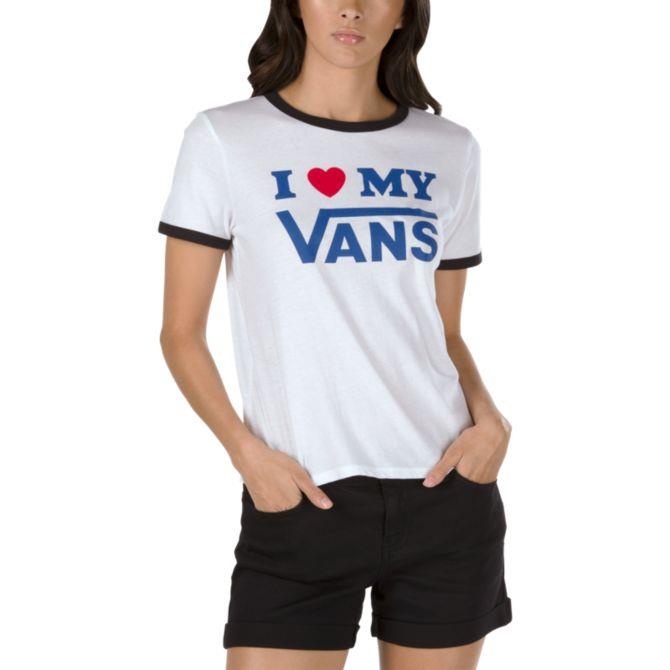 Camiseta de manga corta para mujer Vans W Love Ringer White Black