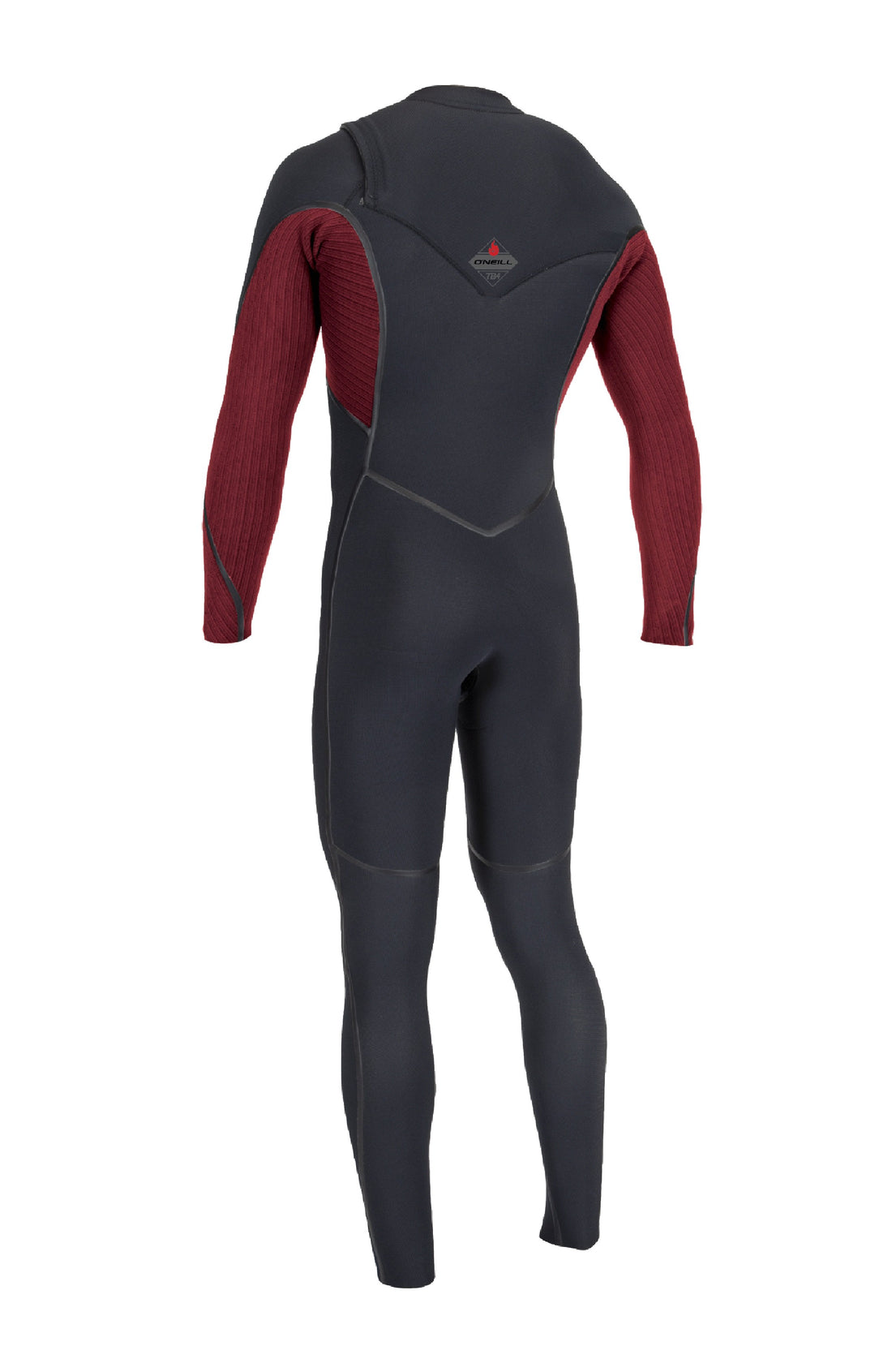 ONEILL HYPERFREAK FIRE  5/4 CHEST ZIP BLACK / DARK RED TECHNOBUTTER 4