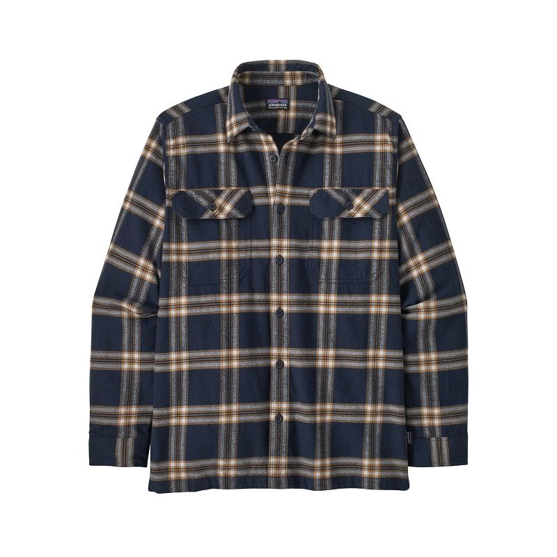 PATAGONIA FJORD FLANNEL SHIRT NORTH LINE NEW NAVY