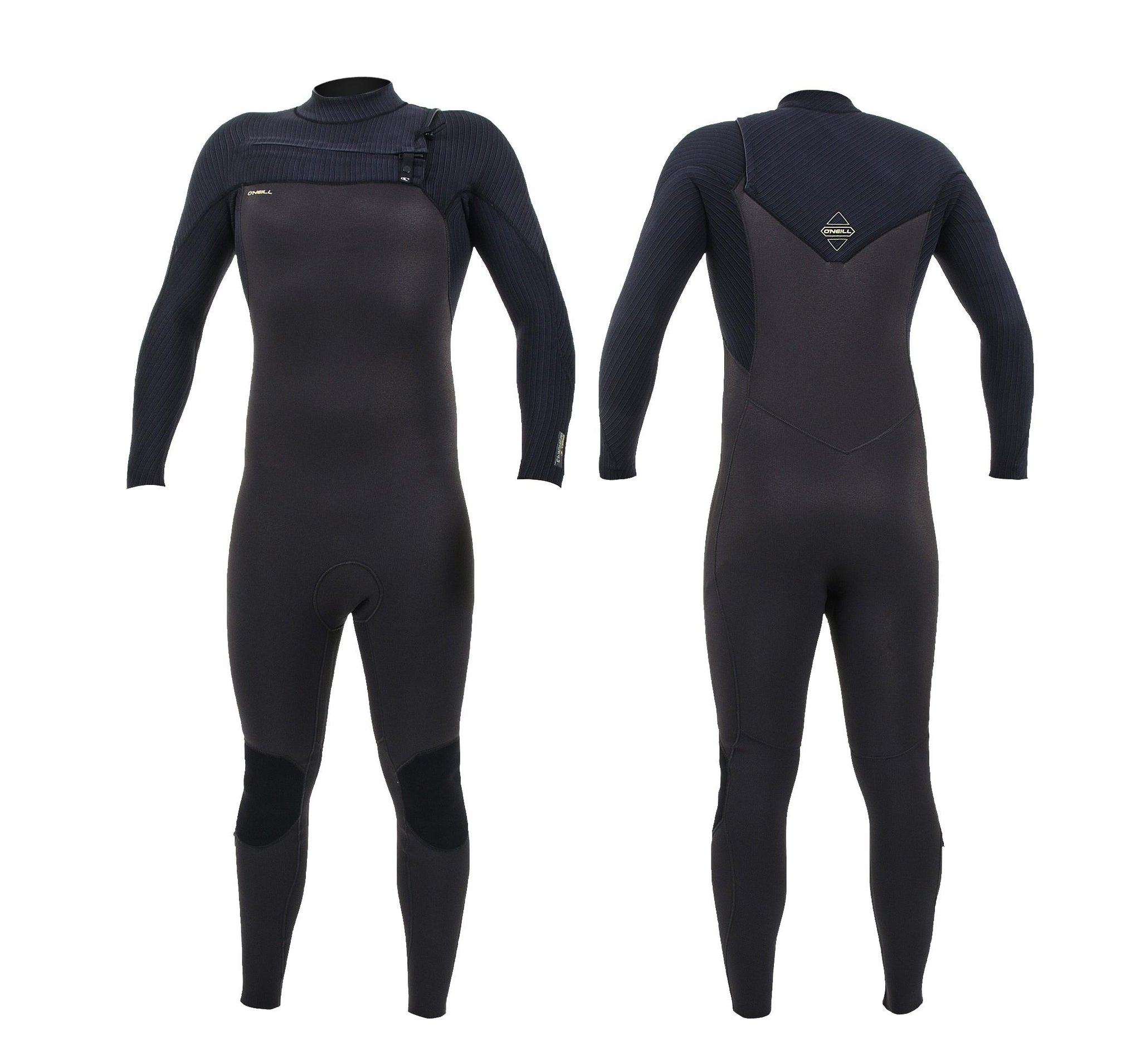 ONEILL HYPERFREAK 4/3 + CHEST ZIP RAVEN BLACK FULL WETSUIT