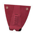 Grip de surf de tres piezas Deflow 3 Piece Traction en color burgundy rojo vino con matices púrpura, vista frontal con arco central y patrón de líneas en laterales sobre fondo blanco.