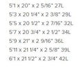 Tabla de medidas de la Tabla de Surf Fish Christenson Myconaut - FCS II