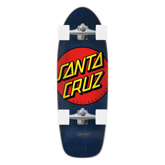 Surf Skate Carver Santa Cruz Classic Dot 10.54" x 31.45" con ruedas OJ de 60 mm y ejes Carver CX