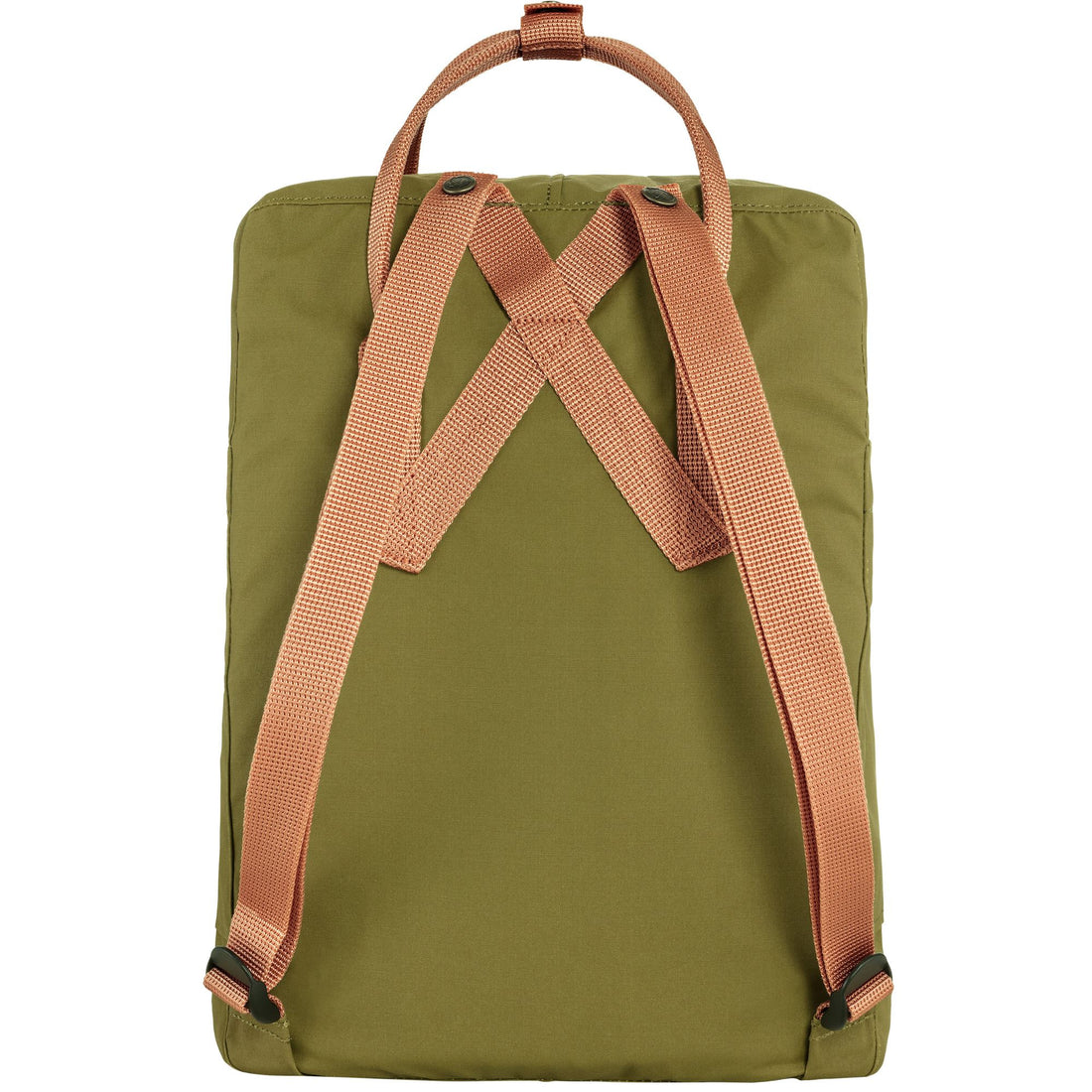 Mochila Kanken Fjällräven Classic en Verde Follaje con las asas Naranja Claro