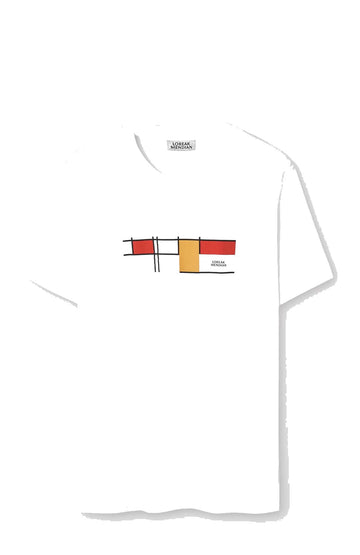 Camiseta Loreak Mendian Mondrian Blanca