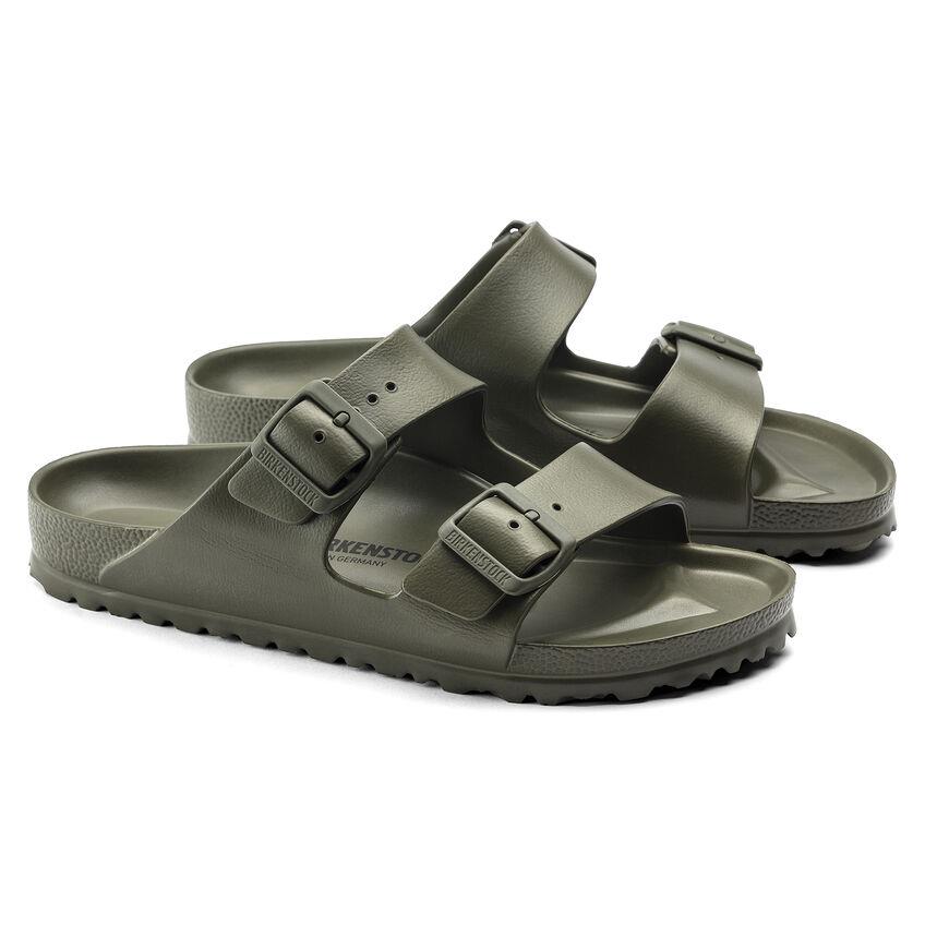 Sandalias Birkenstock Arizona EVA Caqui vista lateral frontal