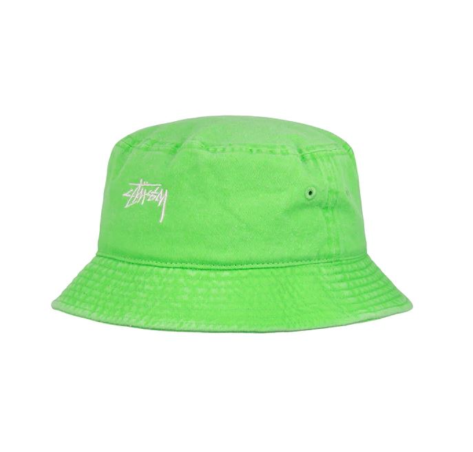 STUSSY STOCK WASHED BUCKET HAT MINT