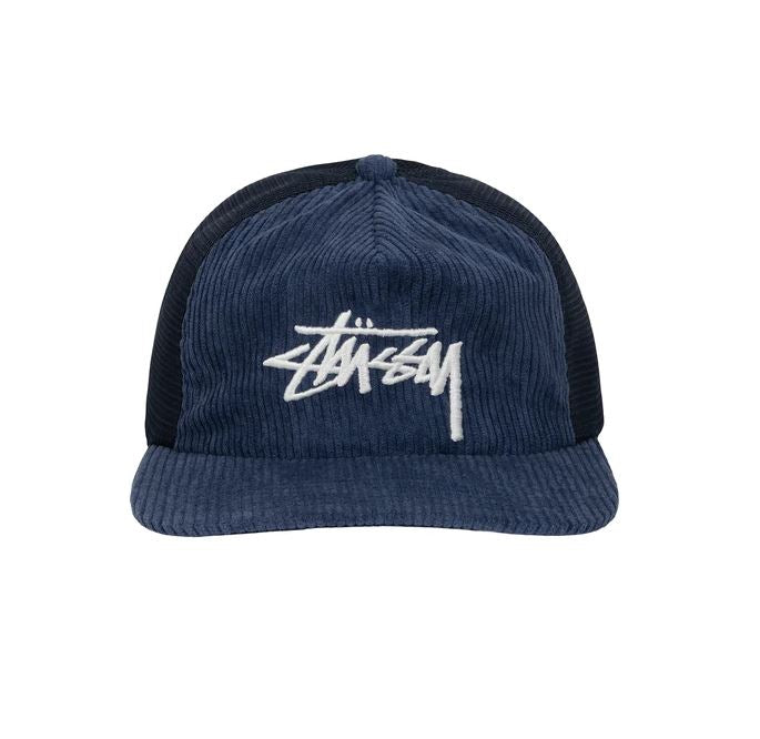 Gorra Stussy Corduroy Trucker Cap en color Azul marino