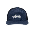 Gorra Stussy Corduroy Trucker Cap en color Azul marino frontal