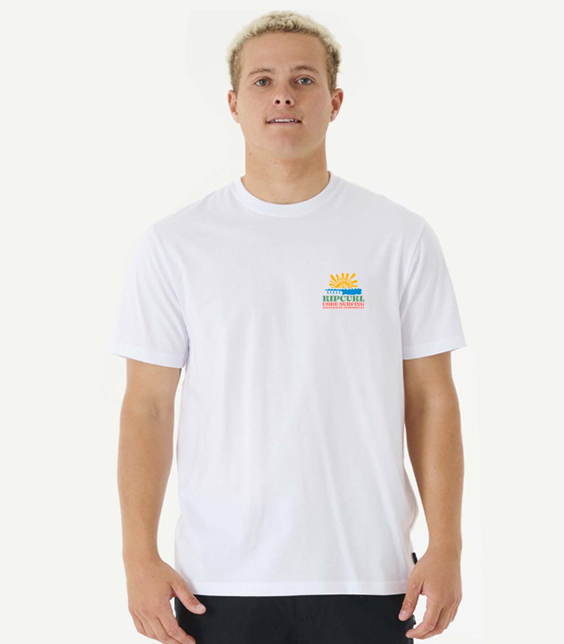 Camiseta Core Surfing X Rip Curl Santiago de Compostela Destination Blanca posterior