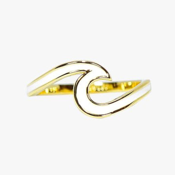 Pura Vida Enamel Wave Ring Gold