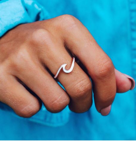 Pura Vida Enamel Wave Ring Gold