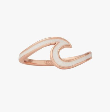 Pura Vida Enamel Wave Ring Rose Gold