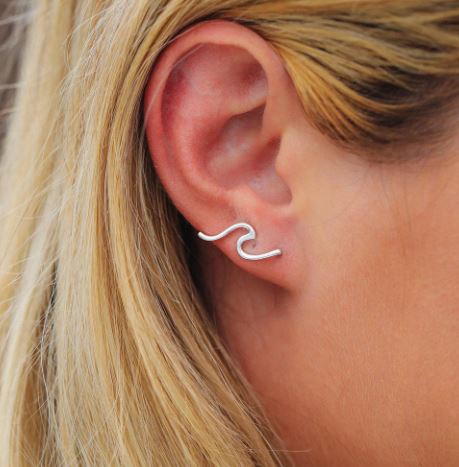 PURA VIDA PENDIENTES WAVE EAR CLIMBER SILVER