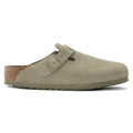 Zueco Birkenstock Boston Faded Khaki Suede Clogs izquierdo