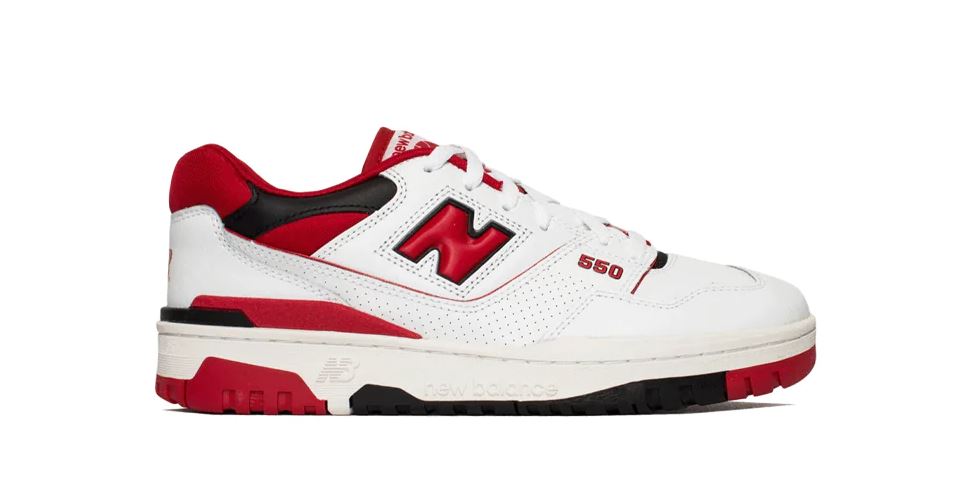 Zapatillas New Balance 550 Blanco y Rojo Equipo