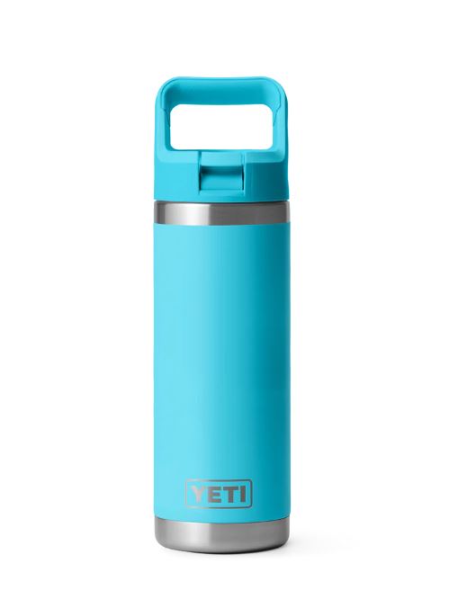 Botella Yeti Rambler de 532 ml Azul Arrecife con Tapa Straw con pajita