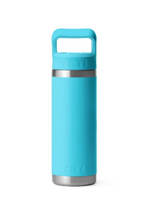 Botella Yeti Rambler de 532 ml Azul Arrecife con Tapa Straw con pajita