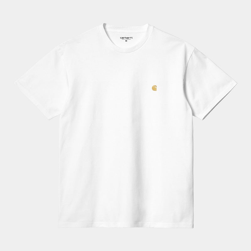 CARHARTT WIP CAMISETA CHASE WHITE & GOLD | CAMISETA BÁSICA