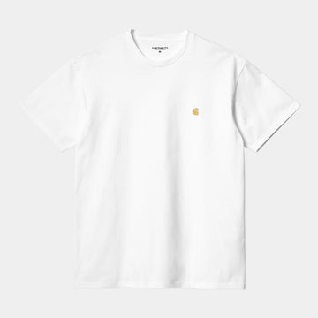 CARHARTT WIP CAMISETA CHASE WHITE & GOLD | CAMISETA BÁSICA