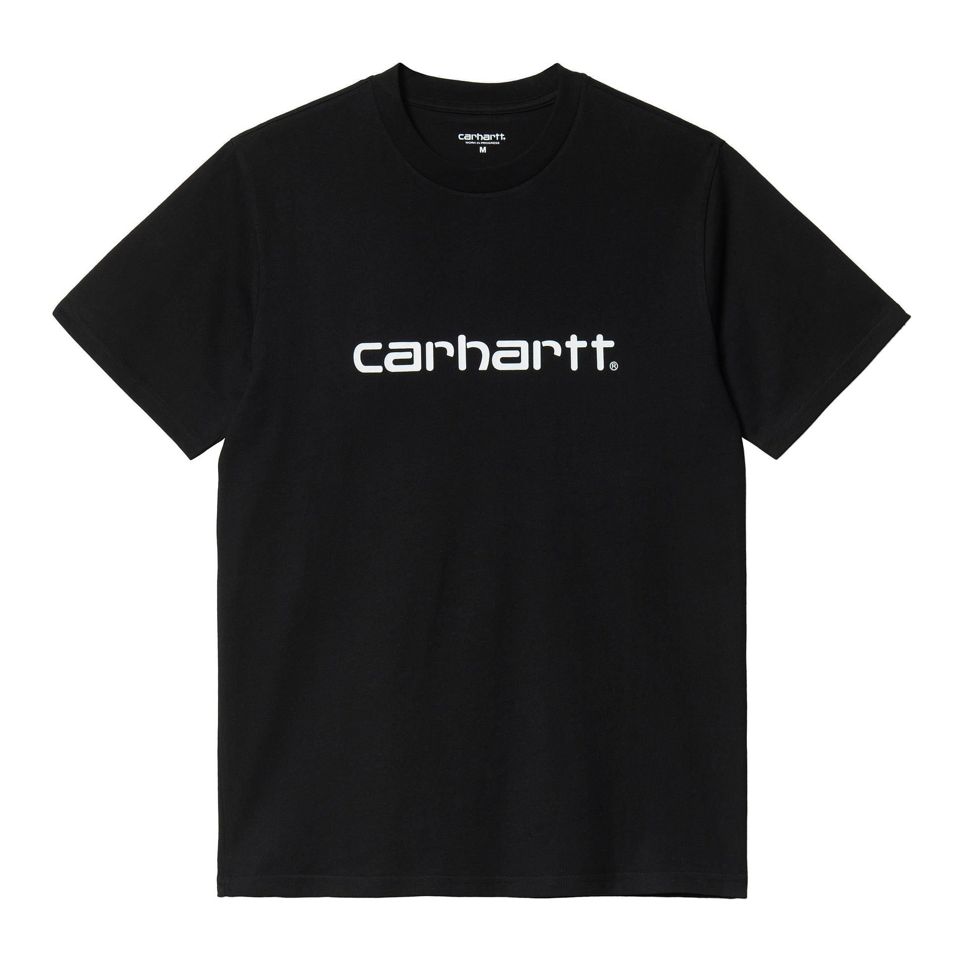 Camiseta de manga corta Carhartt Script Negra con el logo en blanco