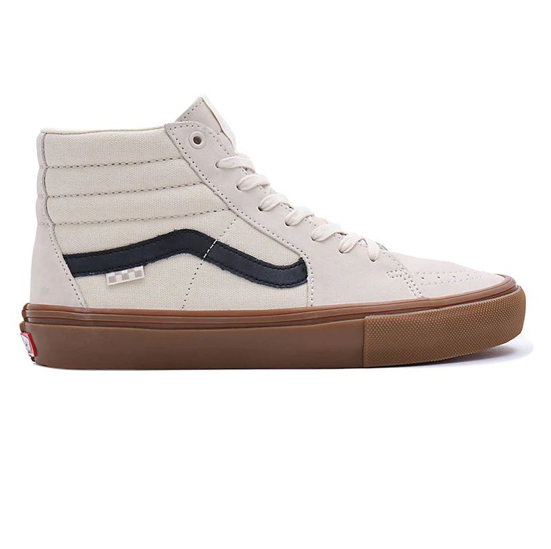 Zapatillas de Skate Vans Sk8-Hi Beige Gum con Suela Caramelo derecha