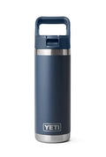 Botella Yeti Rambler de 532 ml Azul Marino con Tapa Straw con pajita