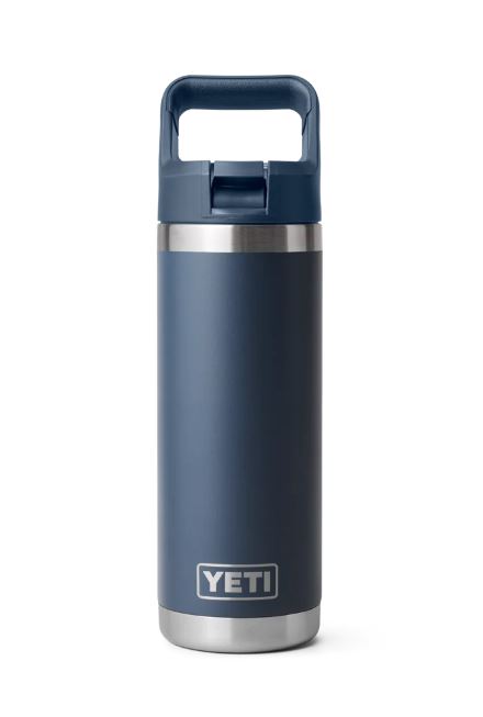 Botella Yeti Rambler de 532 ml Azul Marino con Tapa Straw con pajita